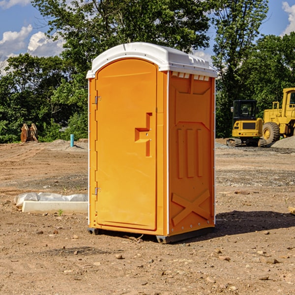 how often are the portable restrooms cleaned and serviced during a rental period in Irvine